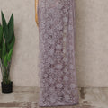 Lavender Lilac Premium French Chantilly Lace Saree with Stone Work – 5.5 Meters Fabric Length, Width 110 cm, Imported from France  & Blouse Not Included-D26591 Regal Fabrics