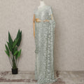 Mint Green Premium French 2Tone Chantilly Lace Saree with Stone Work, Width 110 Cms, 5.5 Mtrs, France-D25587