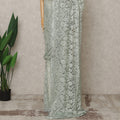 Mint Green Premium French 2Tone Chantilly Lace Saree with Stone Work, Width 110 Cms, 5.5 Mtrs, France-D25587