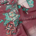 Maroon Cotton Voile Traditional Sudanese Thobe with Abstract Multicolor Print, 4.5 Mtrs Piece, Width 140 Cms, Made in India-D26469