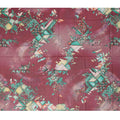 Maroon Multi-Color Geometric Floral Printed Somali Cotton Voile Dirac Fabric, 3.5 Mtrs Piece, 140 cm Width, Made in India-D26656