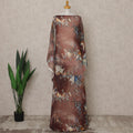 Brown Multi-Color Geometric Printed Somali Cotton Voile Dirac Fabric, 3.5 Mtrs Piece, 140 cm Width, Made in India-D26659