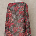Red Multi-Color Floral Printed Somali Cotton Voile Dirac Fabric, 3.5 Mtrs Piece, 140 cm Width, Made in India-D26661