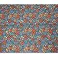 Teal Multi-Color Floral Printed Somali Cotton Voile Dirac Fabric, 3.5 Mtrs Piece, 140 cm Width, Made in India-D26660
