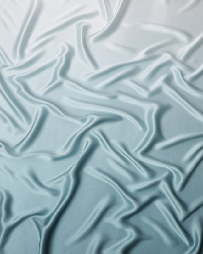 Sky Blue Ombre Pure Silk Satin Fabric, 110 Cms Width, South Korea-D25215