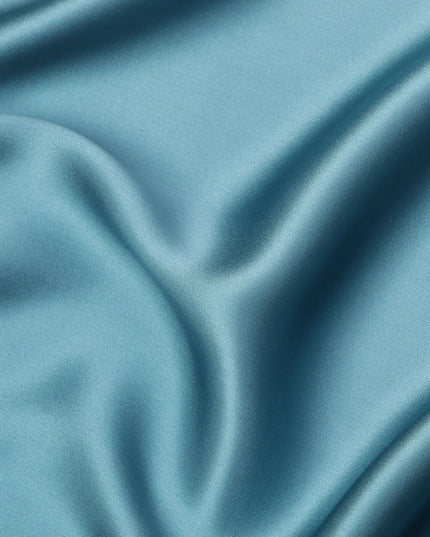 Blue Ombre Dyed Pure Silk Satin Fabric, 110 Cms Width, South Korea-D25208