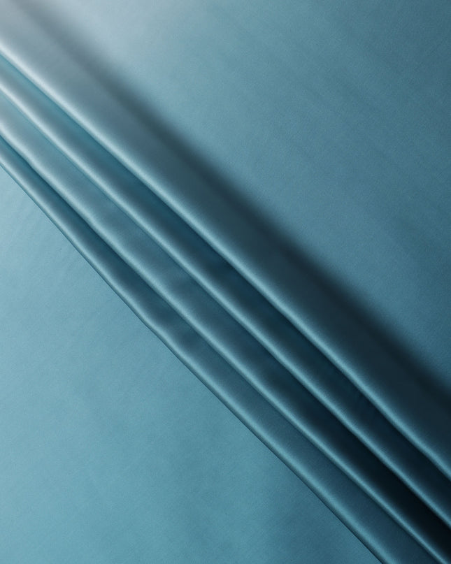 Blue Ombre Dyed Pure Silk Satin Fabric, 110 Cms Width, South Korea-D25208