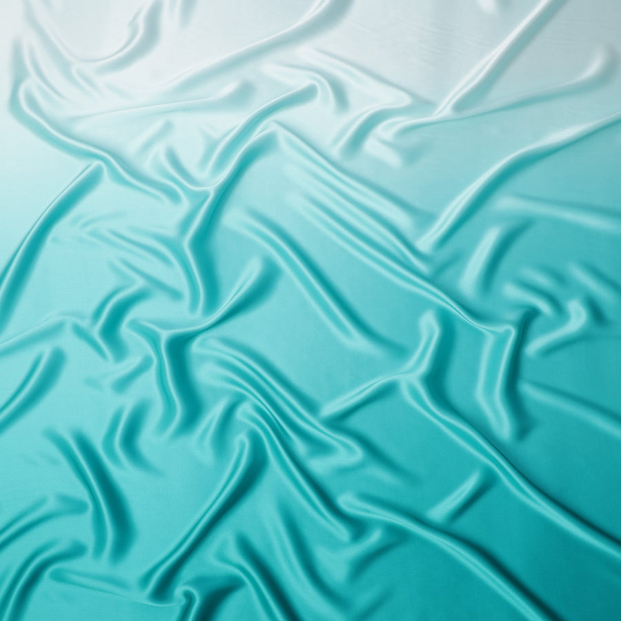 قماش ساتان حريري نقي بلون أكوا أومبري، عرض 110 سم، كوريا الجنوبية - D25214
