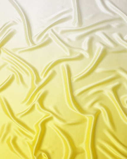 Yellow Ombre Dyed Pure Silk Satin Fabric, 110 Cms Width, South Korea-D25212