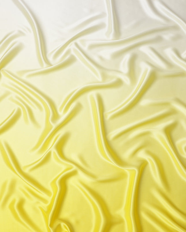 Yellow Ombre Dyed Pure Silk Satin Fabric, 110 Cms Width, South Korea-D25212