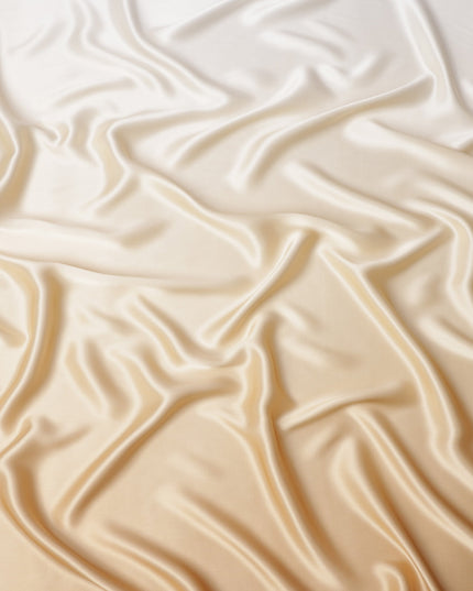Beige Ombre Dyed Pure Silk Satin Fabric, 110 Cms Width, South Korea-D25211