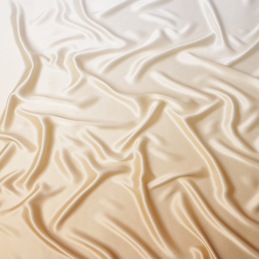 Beige Ombre Dyed Pure Silk Satin Fabric, 110 Cms Width, South Korea-D25211