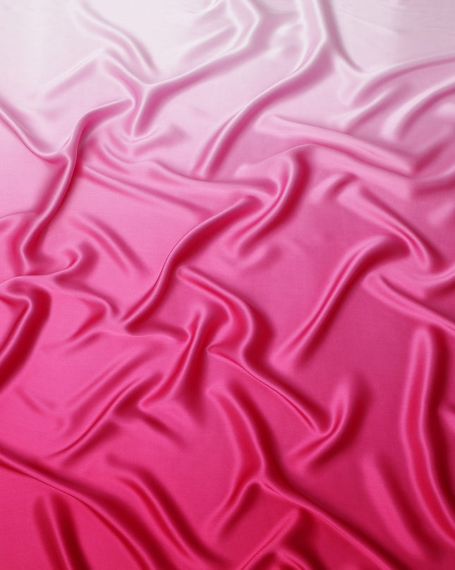 Pink Ombre Dyed Pure Silk Satin Fabric, 110 Cms Width, South Korea-D25209