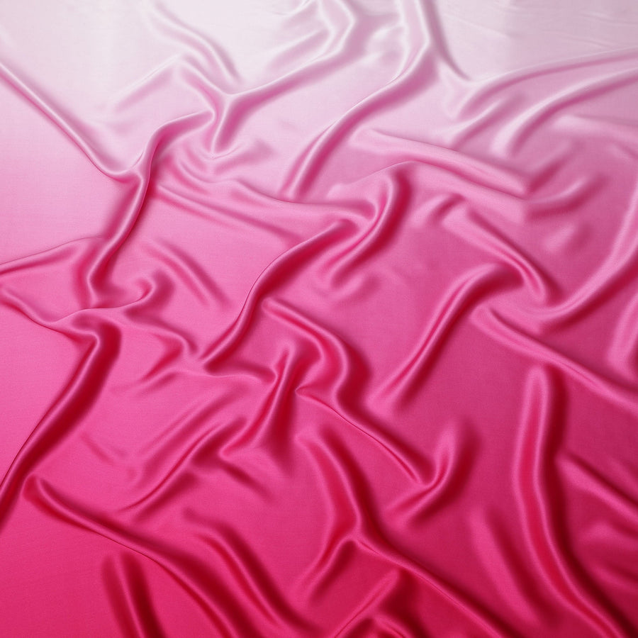 Pink Ombre Dyed Pure Silk Satin Fabric, 110 Cms Width, South Korea-D25209
