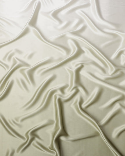 Ivory Green Ombre Pure Silk Satin Fabric Smooth Glossy Luxurious Flowing Draping Material Elegant Subtle Gradient Design 110 Cms Width Premium Quality Soft Finish South Korea Origin-D28886 Regal Fabrics