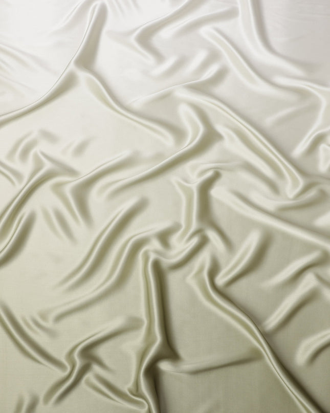 Ivory Green Ombre Pure Silk Satin Fabric Smooth Glossy Luxurious Flowing Draping Material Elegant Subtle Gradient Design 110 Cms Width Premium Quality Soft Finish South Korea Origin-D28886 Regal Fabrics