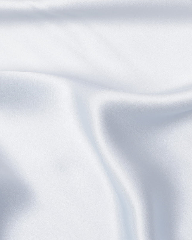 White Blue Ombre Pure Silk Satin Fabric Smooth Glossy Luxurious Flowing Draping Material Elegant Subtle Gradient Design 110 Cms Width Premium Quality Soft Finish South Korea Origin-D28884 Regal Fabrics