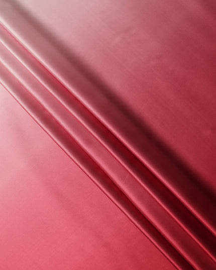 Red Pink Ombre Pure Silk Satin Fabric Smooth Glossy Luxurious Flowing Draping Material Elegant Gradient Design 110 Cms Width Premium Quality Soft Finish South Korea Origin-D28880 Regal Fabrics