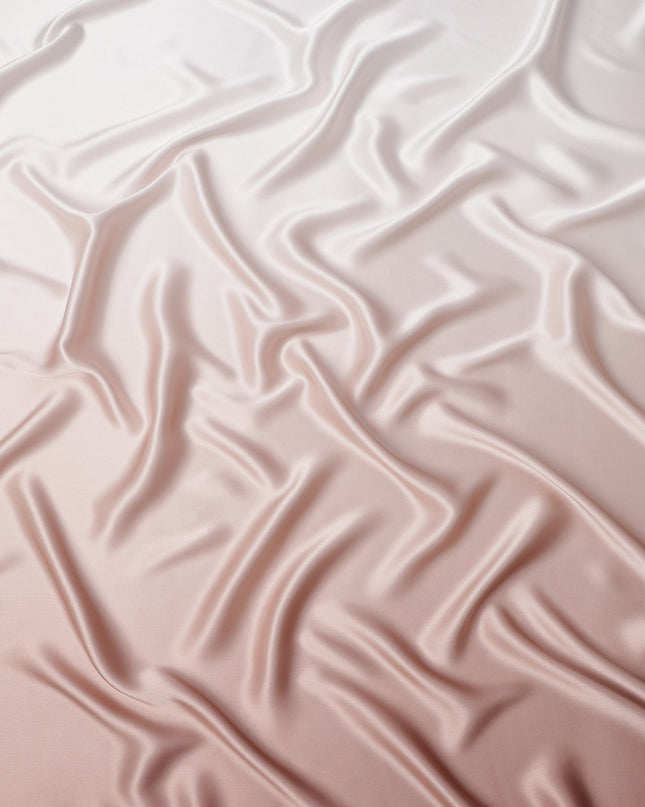 Blush Nude Ombre Pure Silk Satin Fabric Smooth Glossy Luxurious Flowing Draping Material Elegant Gradient Design 110 Cms Width Premium Quality Soft Finish South Korea Origin-D28885 Regal Fabrics