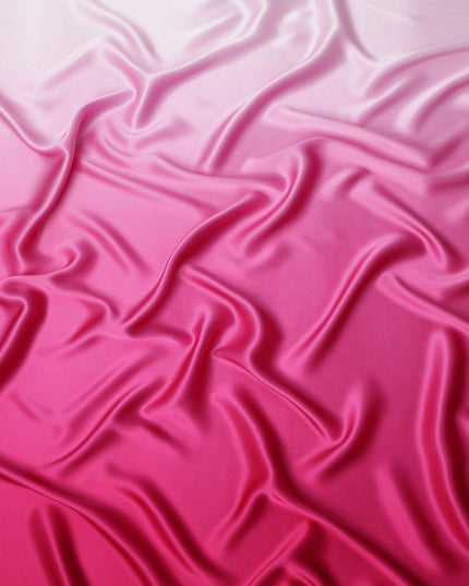 Hot Pink Ombre Pure Silk Satin Fabric Smooth Glossy Luxurious Flowing Draping Material Elegant Gradient Design 110 Cms Width Premium Quality Soft Finish South Korea Origin-D28882 Regal Fabrics