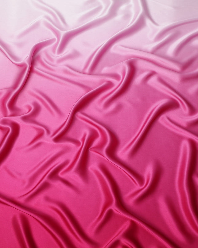 Hot Pink Ombre Pure Silk Satin Fabric Smooth Glossy Luxurious Flowing Draping Material Elegant Gradient Design 110 Cms Width Premium Quality Soft Finish South Korea Origin-D28882 Regal Fabrics