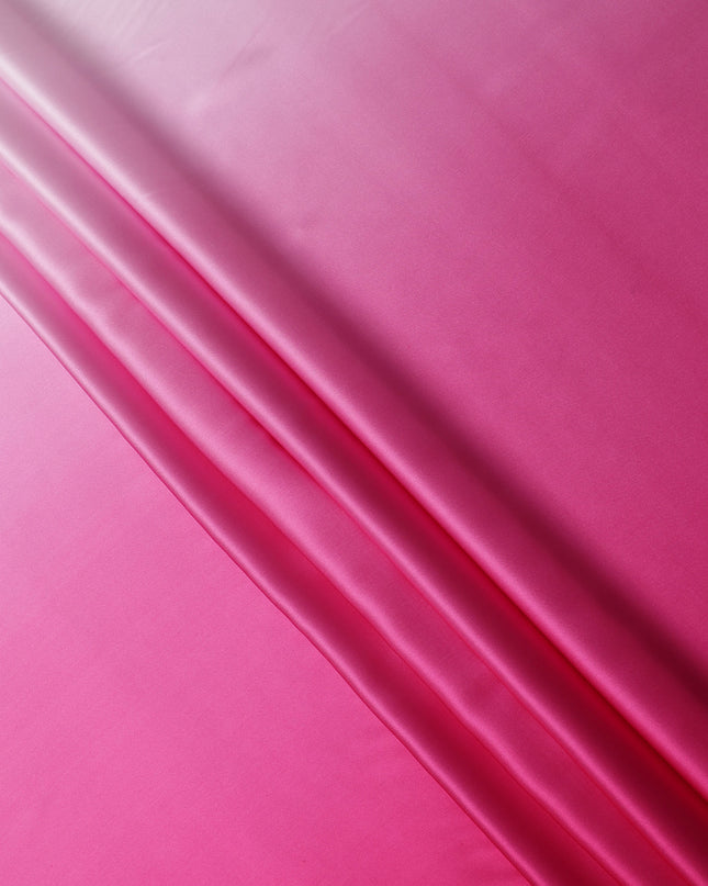 Hot Pink Ombre Pure Silk Satin Fabric Smooth Glossy Luxurious Flowing Draping Material Elegant Gradient Design 110 Cms Width Premium Quality Soft Finish South Korea Origin-D28882 Regal Fabrics