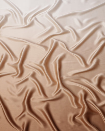 Beige Solid Silk Satin Fabric 110 Cms Width South Korea-D24999