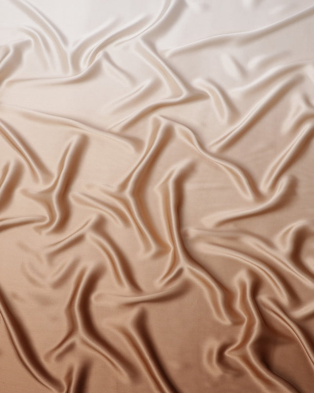 Beige Solid Silk Satin Fabric 110 Cms Width South Korea-D24999