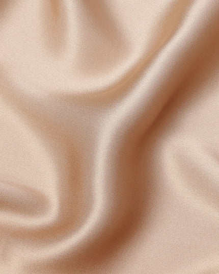 Beige Solid Silk Satin Fabric 110 Cms Width South Korea-D24999