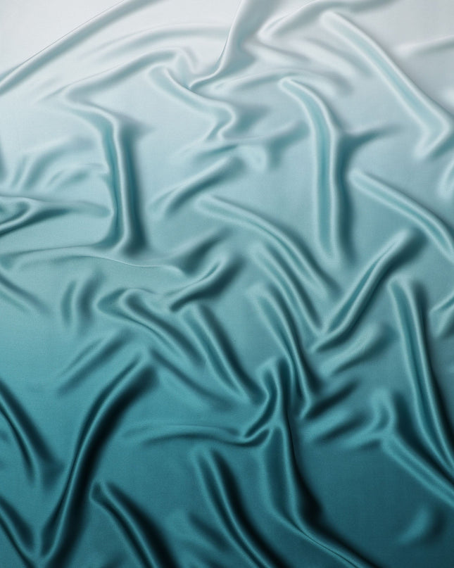 Teal Ombre Silk Satin Fabric 110 Cms Width South Korea-D25003