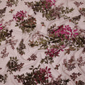 Blush Pink Multicolor Floral Pattern Synthetic Velvet Chiffon Fabric 110 Cms Width South Korea-D25012