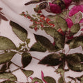 Blush Pink Multicolor Floral Pattern Synthetic Velvet Chiffon Fabric 110 Cms Width South Korea-D25012