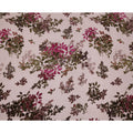 Blush Pink Multicolor Floral Pattern Synthetic Velvet Chiffon Fabric 110 Cms Width South Korea-D25012