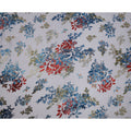 White Multicolor Floral Pattern Synthetic Chiffon Velvet Fabric 110 Cms Width South Korea-D25009