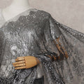 Gunmetal Grey French Chantilly Lace Saree