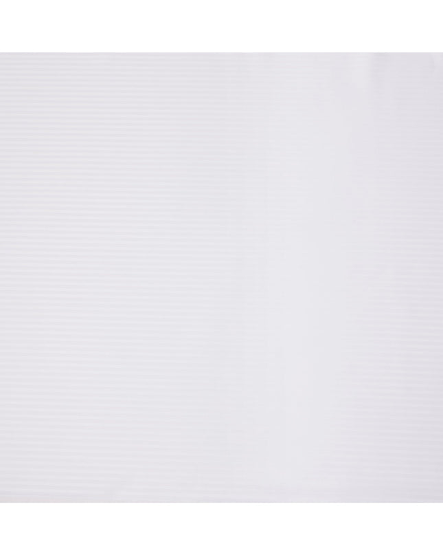 White Self-Stripe 100% Cotton Italian Shirting Fabric, 150 Cms, Italy-D25156