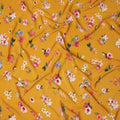 Yellow Floral Pure Silk Crepe Fabric 110cm - 1086668