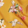 Yellow Floral Pure Silk Crepe Fabric 110cm - 1086668