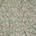 Beige Paisley Pure Silk Crepe Fabric 110cm - 1086835