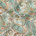 Beige Paisley Pure Silk Crepe Fabric 110cm - 1086835