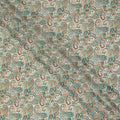 Beige Paisley Pure Silk Crepe Fabric 110cm - 1086835