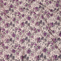 Purple Floral Pure Silk Crepe Fabric 110cm - 1086880