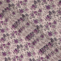 Purple Floral Pure Silk Crepe Fabric 110cm - 1086880