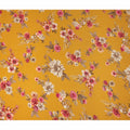 Yellow Floral Pure Silk Crepe Fabric 110cm - 1086927