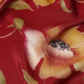 Red Floral Pure Silk Crepe Fabric 110cm - 1087092