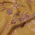 Yellow Floral Pure Silk Crepe Fabric 110cm - 1087153