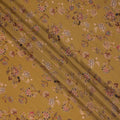 Yellow Floral Pure Silk Crepe Fabric 110cm - 1087153