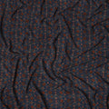 Blue Geometric Pure Silk Crepe Fabric 110cm - 1087252