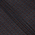 Blue Geometric Pure Silk Crepe Fabric 110cm - 1087252