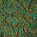Green Paisley Pure Silk Crepe Fabric 110cm - 1087269